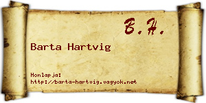 Barta Hartvig névjegykártya